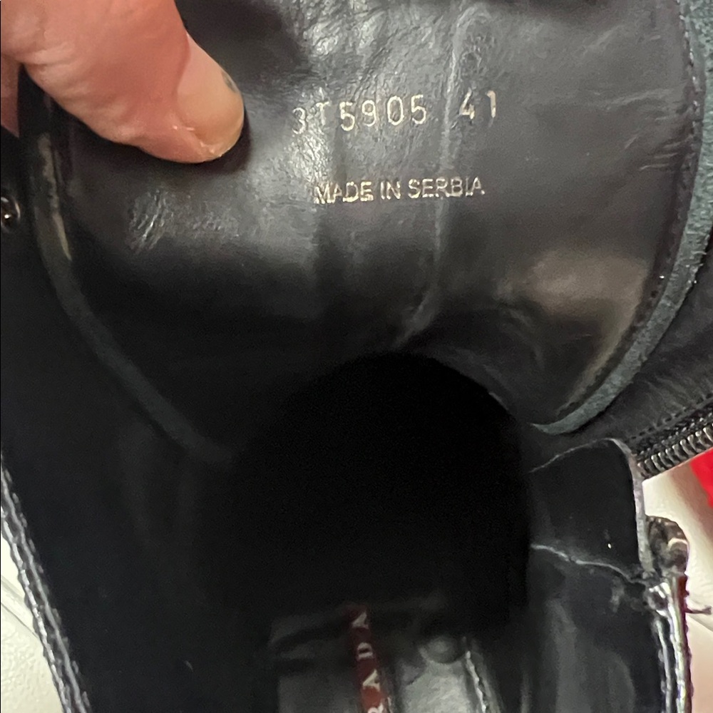 Prada Black Leather Lace-Up Boots 41 men - Picture 6 of 7